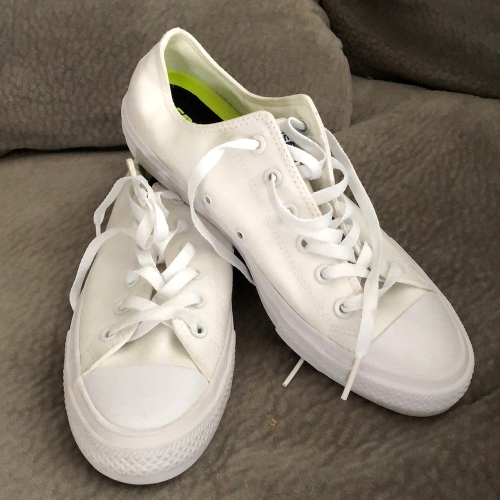 All White Lunarlon Converse